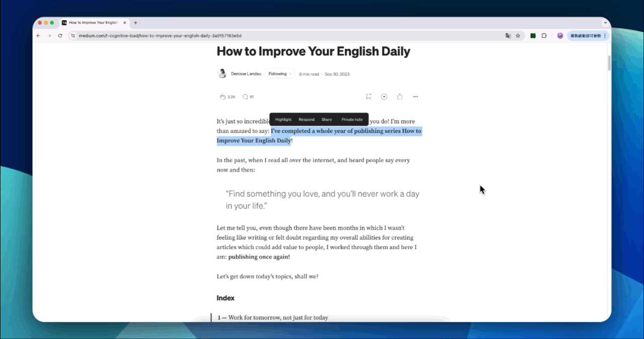 Activate translation example