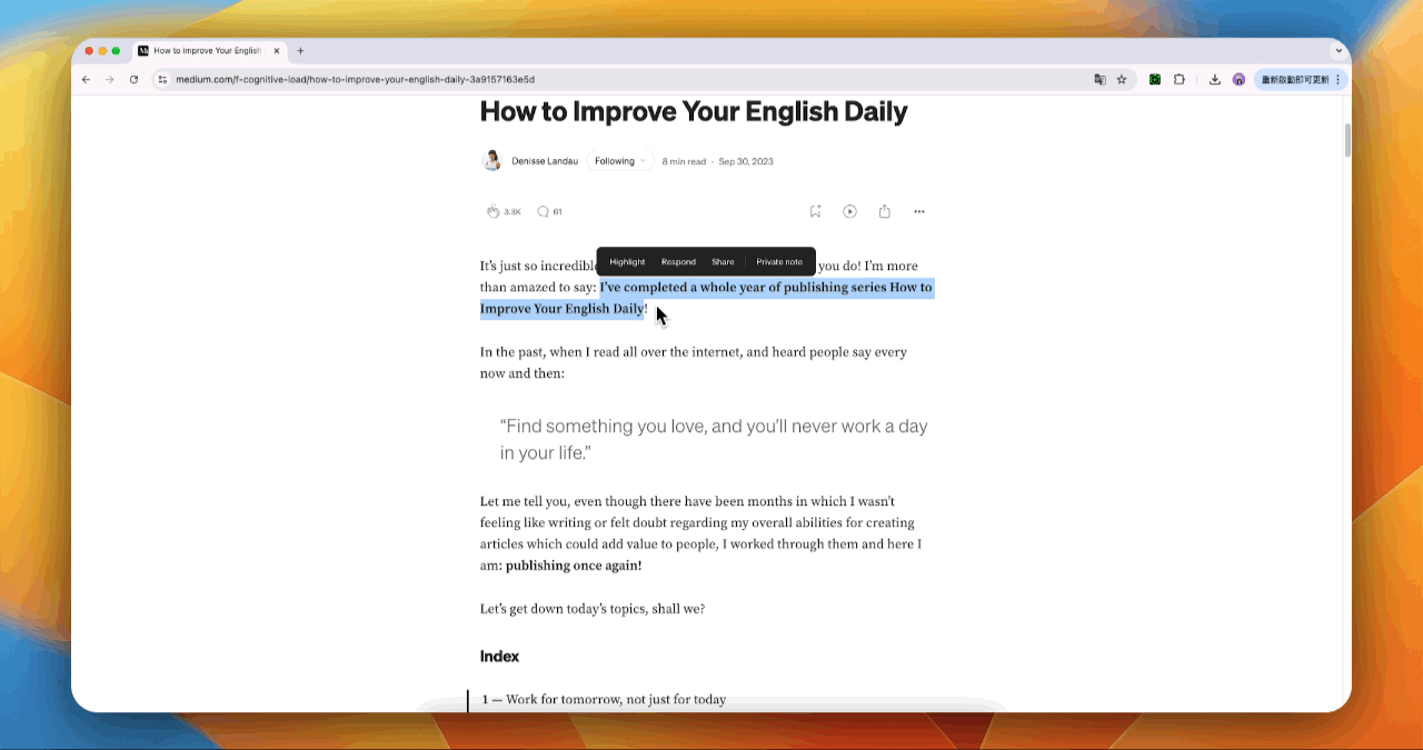 Activate translation example